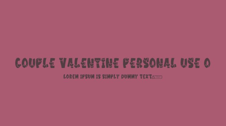 Couple Valentine PERSONAL USE O Font