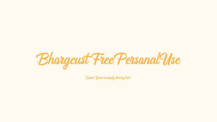 Bhorgcust FreePersonalUse Font