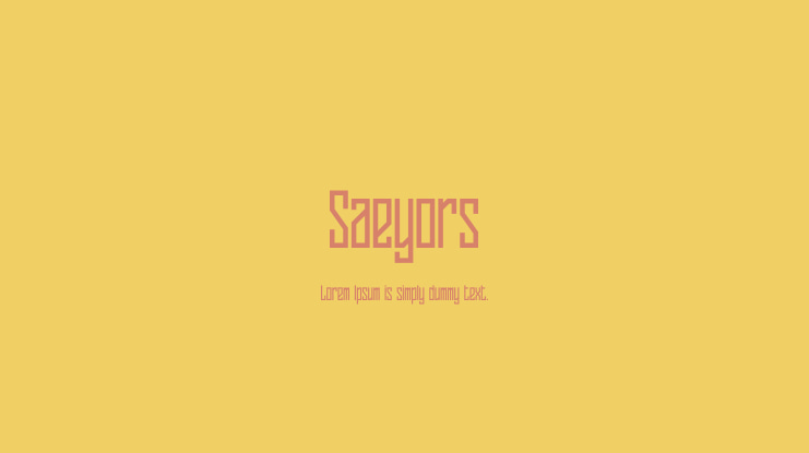 Saeyors Font