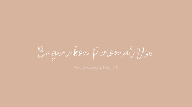 Bageraksa Personal Use Font