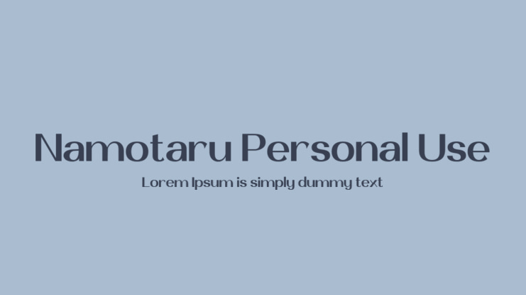 Namotaru Personal Use Font