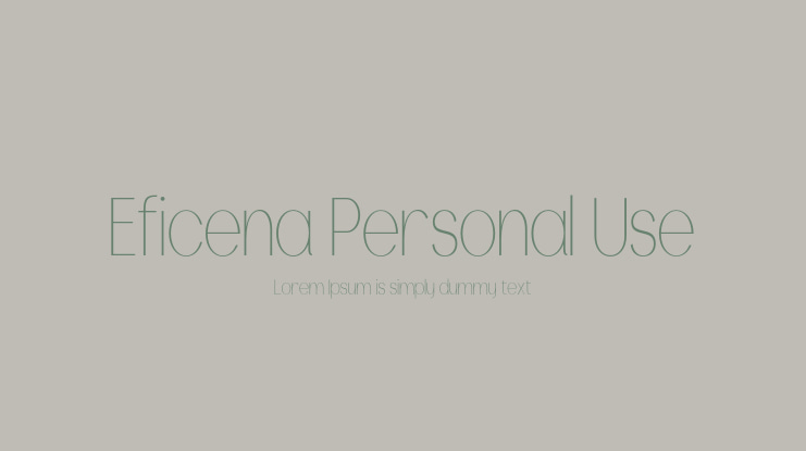 Eficena Personal Use Font