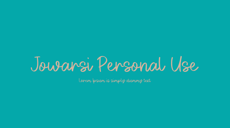 Jowarsi Personal Use Font