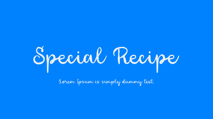 Special Recipe Font