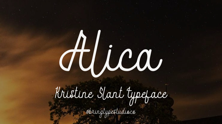 Alica Kristine  Slant Font
