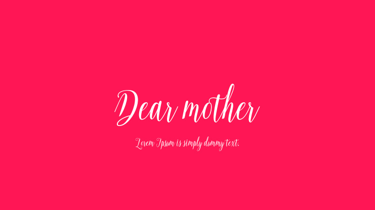 Dear mother Font