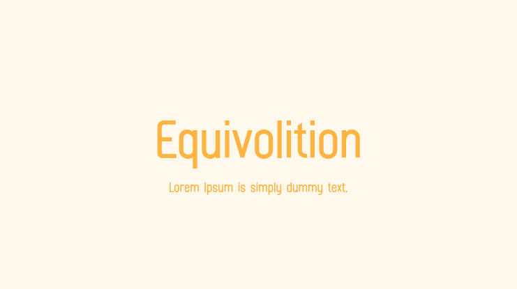 Equivolition Font Family