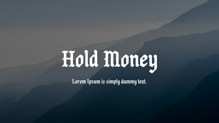 Hold Money Font