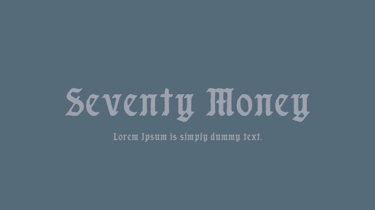 Seventy Money Font