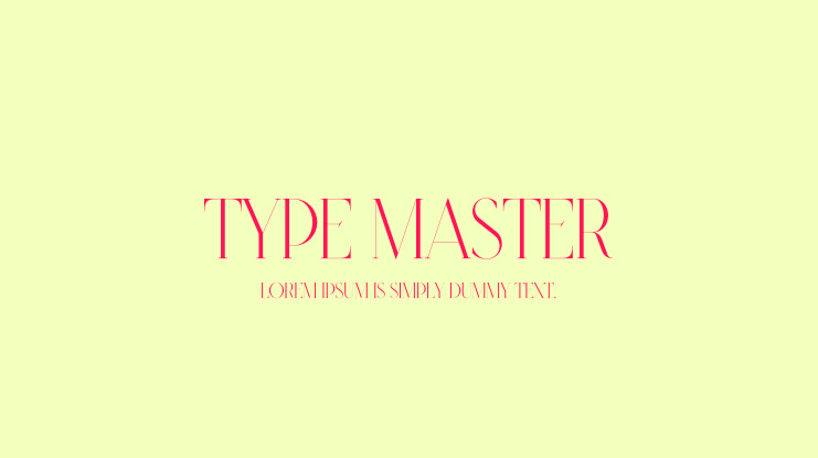 Type Master Font