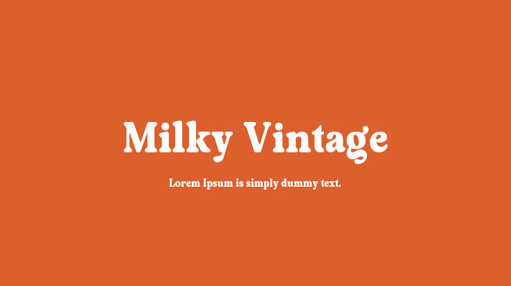 Milky Vintage Font