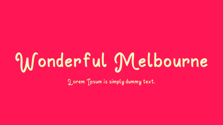 Wonderful Melbourne Font