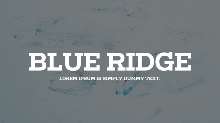 BLUE RIDGE Font