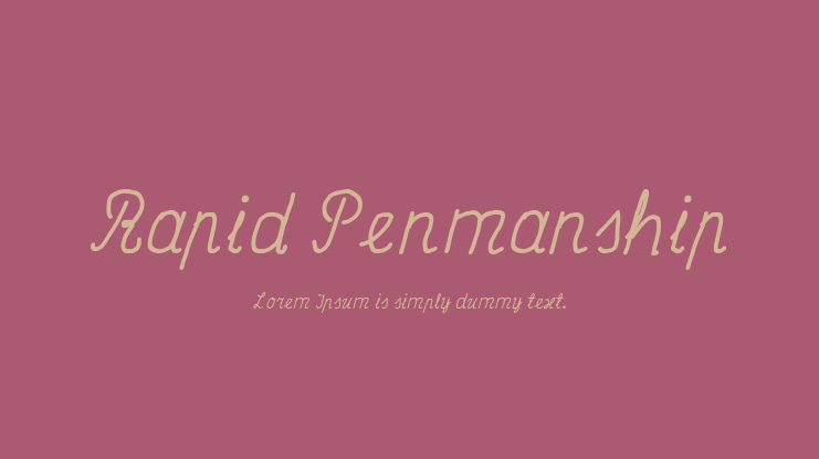 Rapid Penmanship Font
