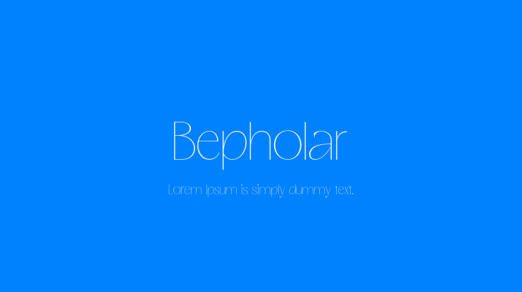 Bepholar Font