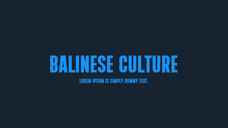 Balinese Culture Font