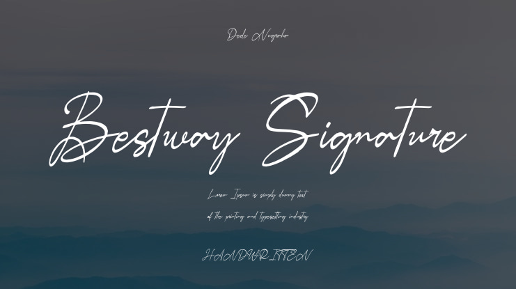 Bestway Signature Font