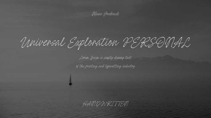 Universal Exploration PERSONAL Font