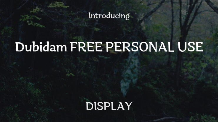 Dubidam FREE PERSONAL USE Font Family