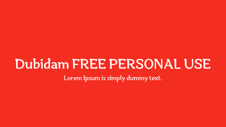 Dubidam FREE PERSONAL USE Font Family