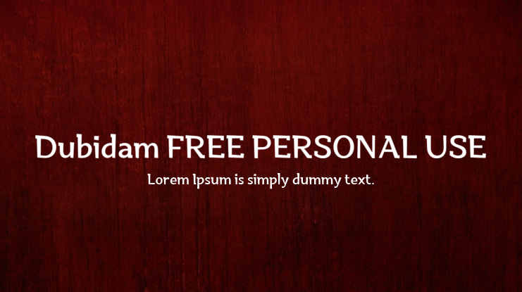 Dubidam FREE PERSONAL USE Font Family
