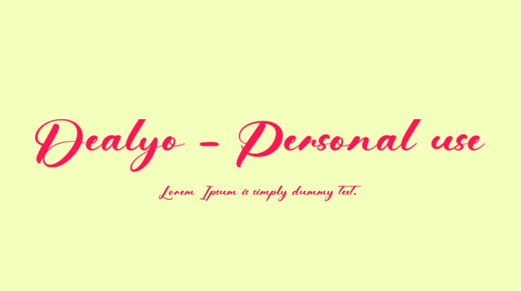 Dealyo - Personal use Font