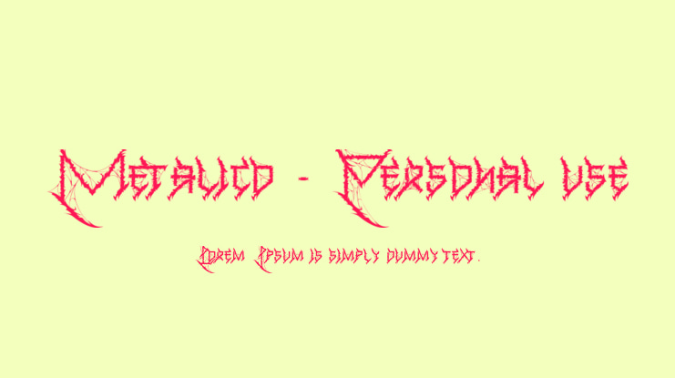 Metalico - Personal use Font