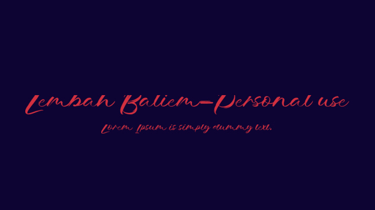 Lembah Baliem-Personal use Font