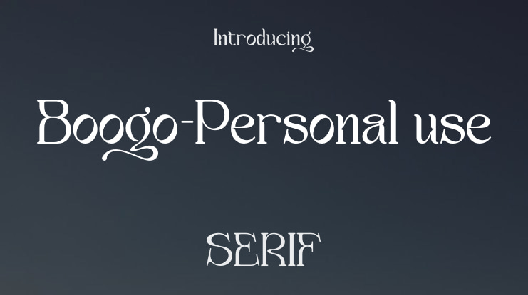 Boogo-Personal use Font