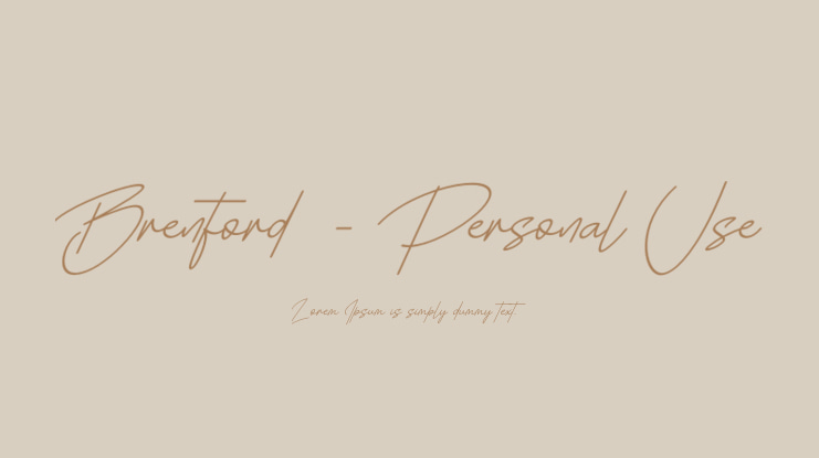 Brenford  - Personal Use Font