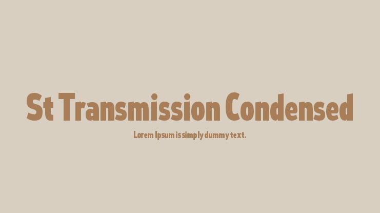 St Transmission Condensed Font Family