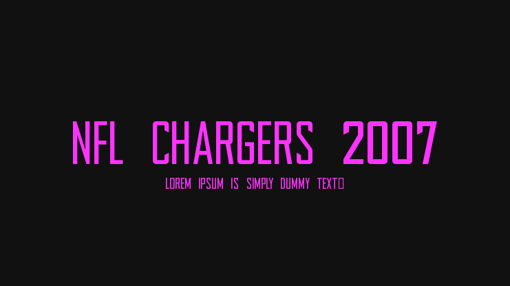 NFL Chargers 2007 Font