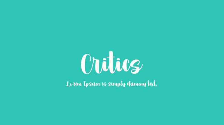 Critics Font