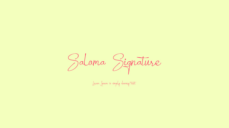 Saloma Signature Font Family