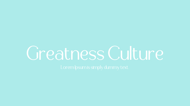 Greatness Culture Font Family