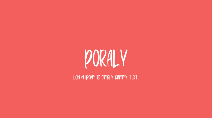 Poraly Font