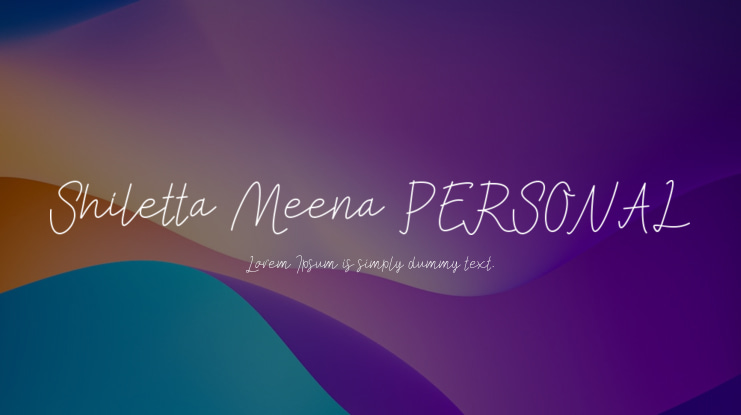 Shiletta Meena PERSONAL Font