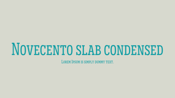 Novecento slab condensed Font Family