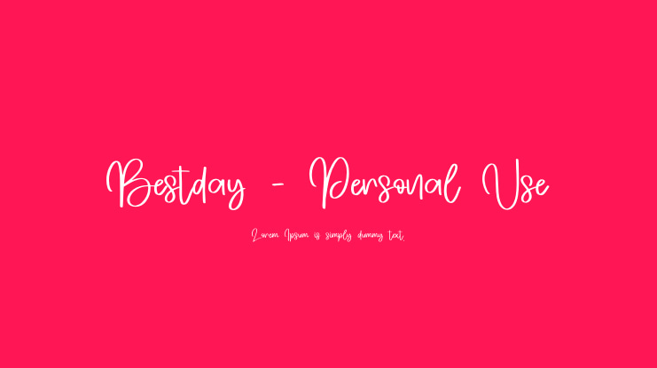 Bestday - Personal Use Font