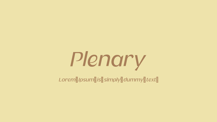 Plenary Font Family