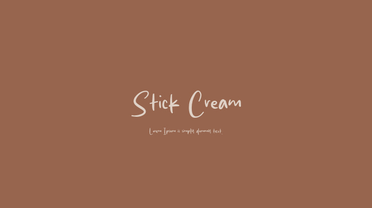 Stick Cream Font