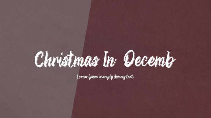 Christmas In  Decemb Font
