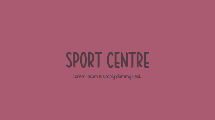 SPORT CENTRE Font
