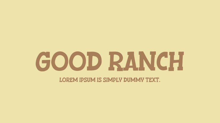 Good Ranch Font