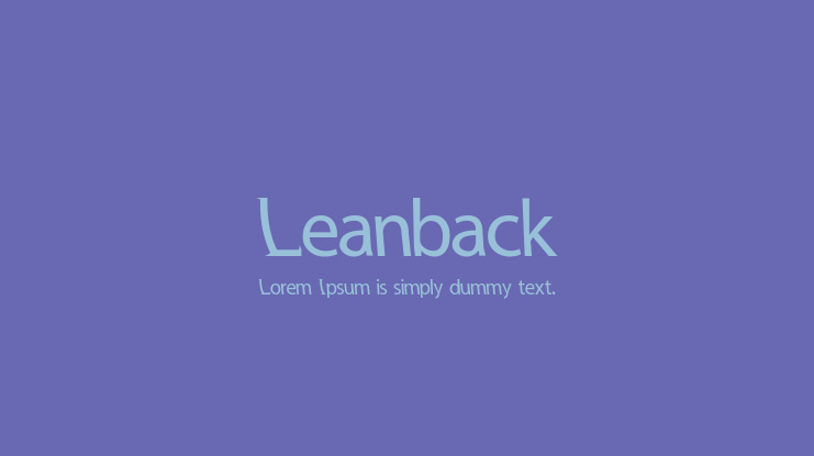 Leanback Font