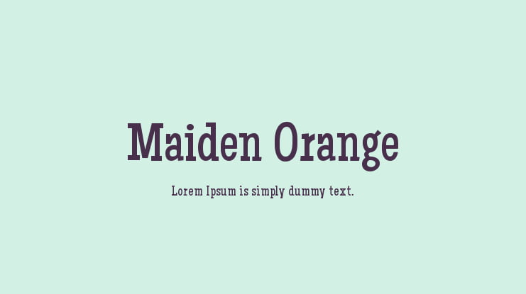 Maiden Orange Font Family