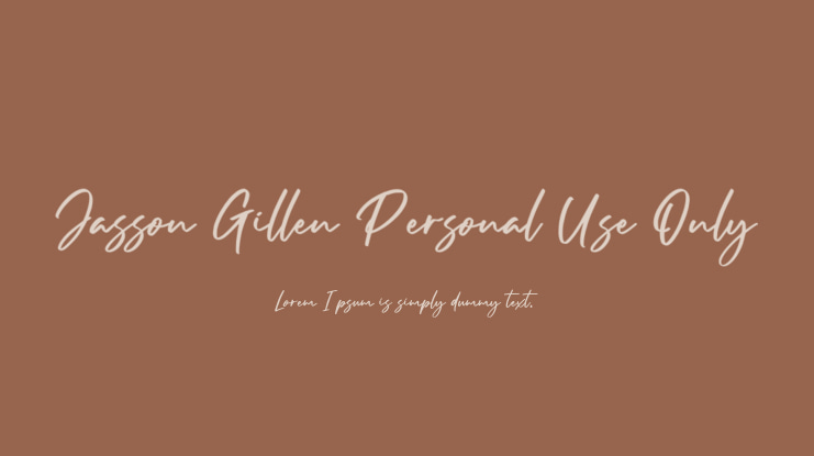 Jasson Gillen Personal Use Only Font