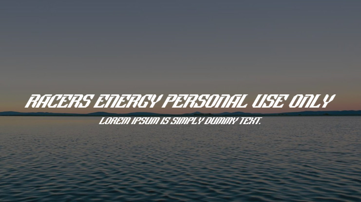 Racers Energy Personal Use Only Font