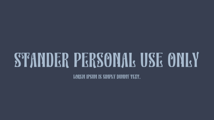 Stander Personal Use Only Font