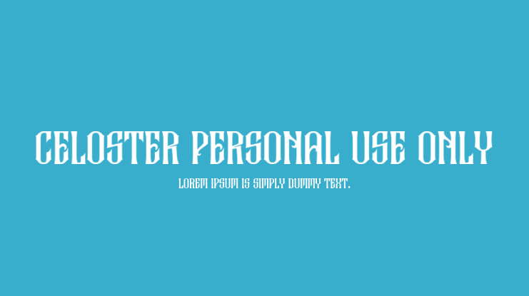 Celoster Personal Use Only Font